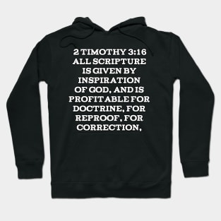 2 Timothy 3:16 King James Version (KJV) Bible Verse Typography Hoodie